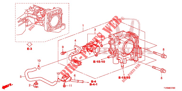 CORPO VALVOLA IMMISSIONE (1.4L) per Honda CIVIC 1.4 COMFORT 5 Porte 6 velocità manuale 2016