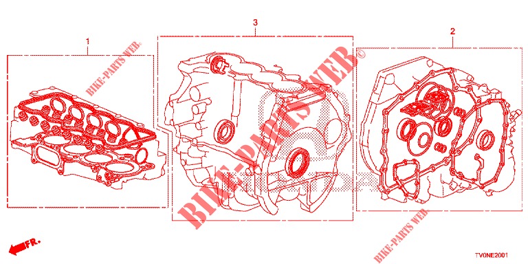KIT GUARNIZIONE/ ASS. TRASMISSIONE (1.8L) per Honda CIVIC 1.8 S 5 Porte 5 velocità automatico 2016