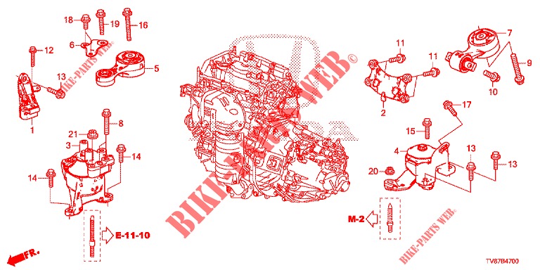MONTATORI MOTORE  per Honda CIVIC TYPE R 5 Porte 6 velocità manuale 2016