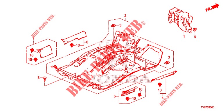 STOINO PAVIMENTO/ISOLATORE  per Honda CIVIC TYPE R 5 Porte 6 velocità manuale 2016