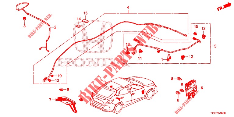 ANTENNA/ALTOPARLANTE (LH) per Honda CIVIC TYPE R 5 Porte 6 velocità manuale 2017
