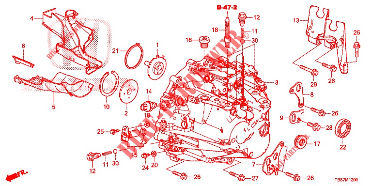 CASSA TRASMISSIONE (DIESEL) per Honda CIVIC TOURER DIESEL 1.6 EXECUTIVE 5 Porte 6 velocità manuale 2014