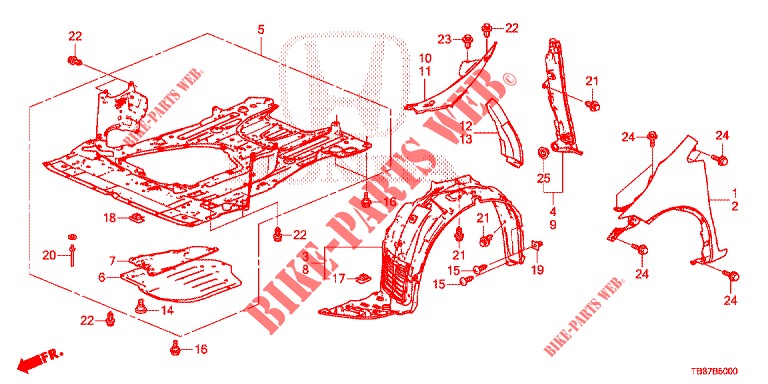 PARAFANGHI ANTERIORI  per Honda CIVIC TOURER 1.8 EXECUTIVE 5 Porte 6 velocità manuale 2014
