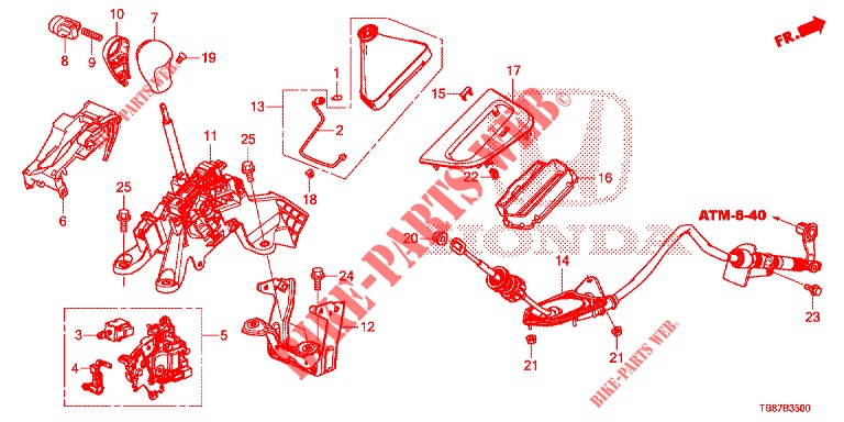 LEVA SELEZIONE (LH) per Honda CIVIC TOURER 1.8 EXECUTIVE 5 Porte 5 velocità automatico 2014