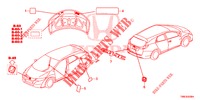 EMBLEME/ETICHETTE CAUZIONE  per Honda CIVIC TOURER DIESEL 1.6 LIFSTYLE 5 Porte 6 velocità manuale 2015