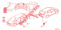 EMBLEME/ETICHETTE CAUZIONE  per Honda CIVIC TOURER 1.8 COMFORT 5 Porte 6 velocità manuale 2015
