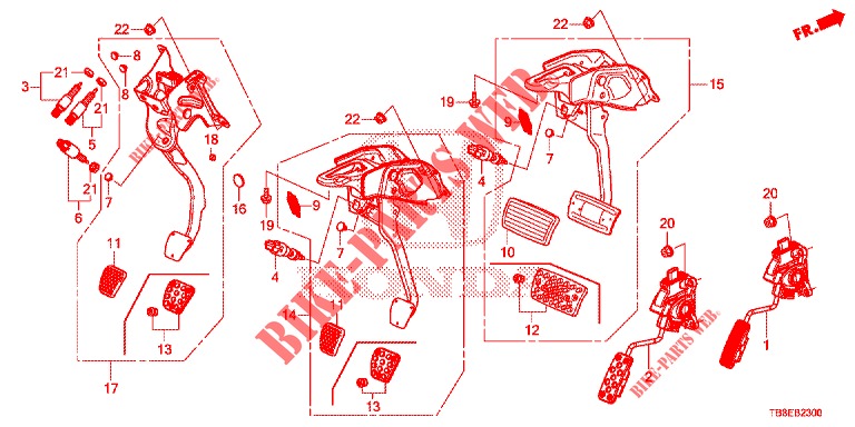 PEDALE (LH) per Honda CIVIC TOURER 1.8 COMFORT 5 Porte 5 velocità automatico 2015