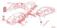 EMBLEME/ETICHETTE CAUZIONE  per Honda CIVIC TOURER 1.8 EXECUTIVE 5 Porte 6 velocità manuale 2015