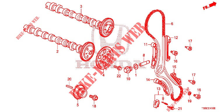 ALBERO A CAMME/CATENA CAMMA (DIESEL) per Honda CIVIC TOURER DIESEL 1.6 S 5 Porte 6 velocità manuale 2016