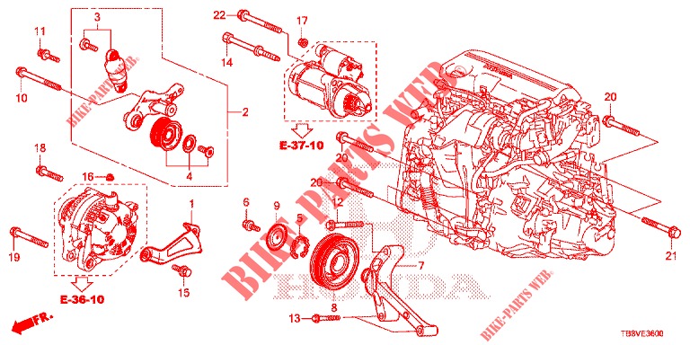 AUTO TENSIONE (DIESEL) per Honda CIVIC TOURER DIESEL 1.6 ELEGANCE L 5 Porte 6 velocità manuale 2017