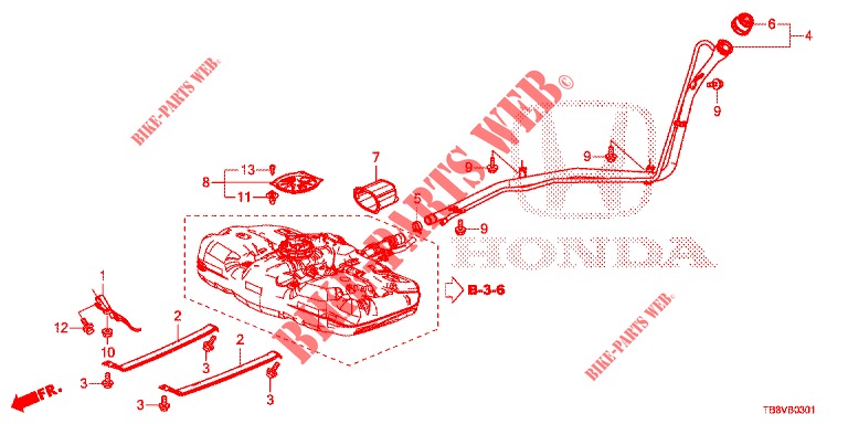 CONDOTTO RIEMPITORE COMBUSTIBILE (DIESEL) per Honda CIVIC TOURER DIESEL 1.6 ELEGANCE L 5 Porte 6 velocità manuale 2017