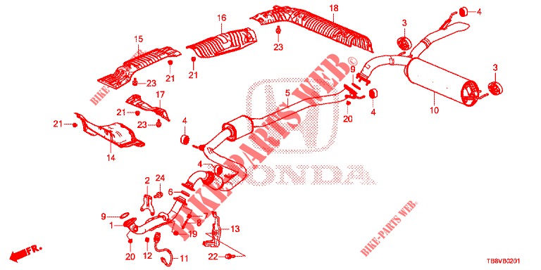 CONDOTTO SCARICO/SILENZIATORE (DIESEL) per Honda CIVIC TOURER DIESEL 1.6 ELEGANCE L 5 Porte 6 velocità manuale 2017