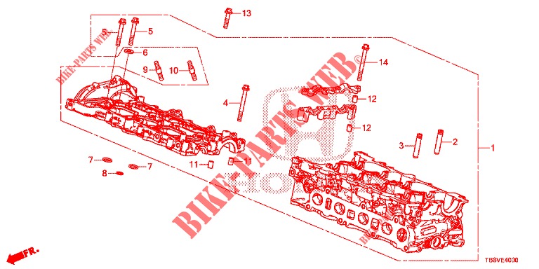 COPERTURA TESTA CILINDRO (DIESEL) per Honda CIVIC TOURER DIESEL 1.6 ELEGANCE L 5 Porte 6 velocità manuale 2017
