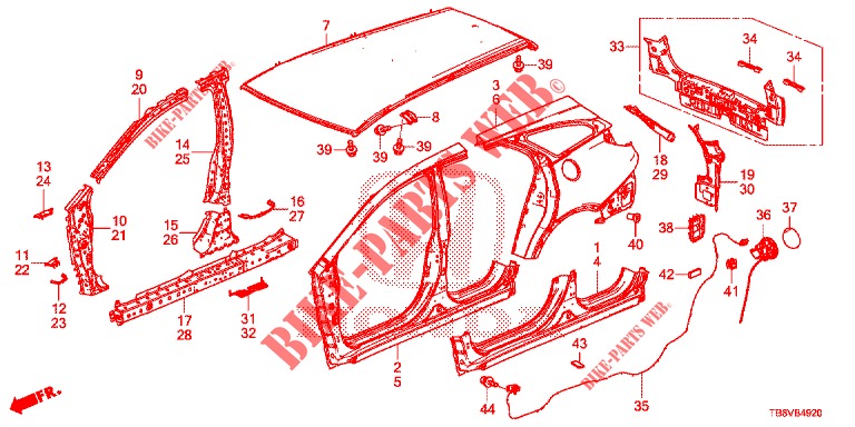 PANNELLI ESTERNI/PANNELLO POSTERIORE  per Honda CIVIC TOURER DIESEL 1.6 ELEGANCE L 5 Porte 6 velocità manuale 2017
