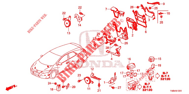 UNITA DI CONTROLLO (COMPARTIMENT MOTEUR) (1) (DIESEL) per Honda CIVIC TOURER DIESEL 1.6 ELEGANCE L 5 Porte 6 velocità manuale 2017