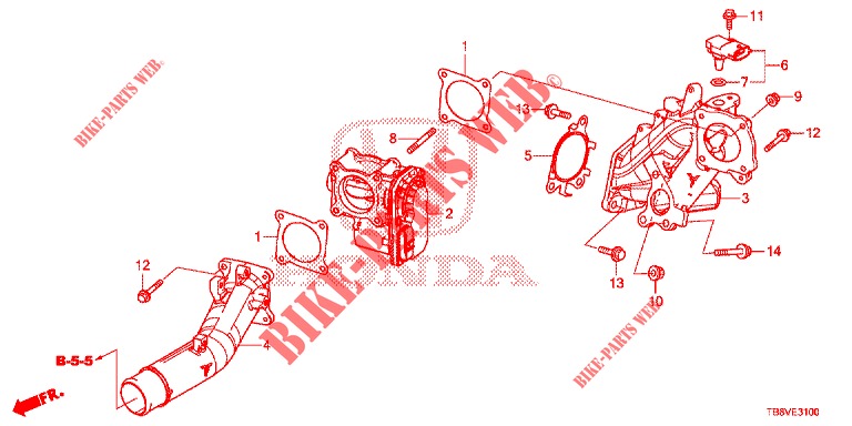 VALVOLA A CERNIERA DI ASPIRAZIONE (DIESEL) per Honda CIVIC TOURER DIESEL 1.6 ELEGANCE L 5 Porte 6 velocità manuale 2017