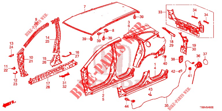 PANNELLI ESTERNI/PANNELLO POSTERIORE  per Honda CIVIC TOURER 1.8 COMFORT 5 Porte 6 velocità manuale 2017