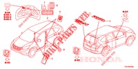 EMBLEME/ETICHETTE CAUZIONE  per Honda CR-V 2.0 ELEGANCE L 5 Porte 6 velocità manuale 2013