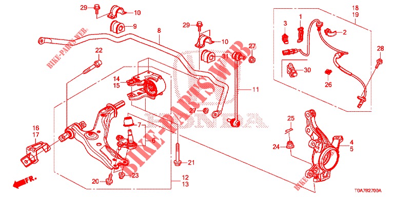 GIUNTO ANTERIORE  per Honda CR-V 2.0 ELEGANCE 5 Porte 5 velocità automatico 2014