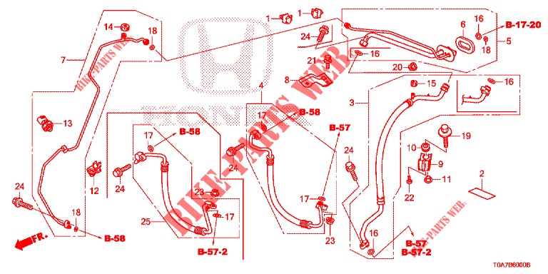 ARIA CONDIZIONATA (FLEXIBLES/TUYAUX) (2.0L/2.4L) (LH) per Honda CR-V 2.0 EXCLUSIVE NAVI 5 Porte 6 velocità manuale 2014