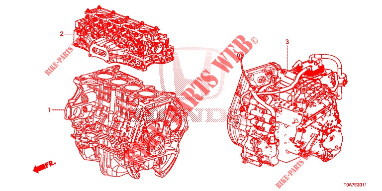 ARREDO DI MONT. MOTORE/ASS. TRASMISSIONE (2.0L) per Honda CR-V 2.0 EXCLUSIVE NAVI 5 Porte 6 velocità manuale 2014