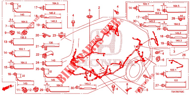 BARDATURA FILO (LH) (3) per Honda CR-V 2.0 EXCLUSIVE NAVI 5 Porte 6 velocità manuale 2014