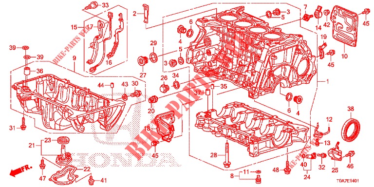 BLOCCO CILINDRO/SCODELLO OLIO (2.0L) per Honda CR-V 2.0 EXCLUSIVE NAVI 5 Porte 6 velocità manuale 2014