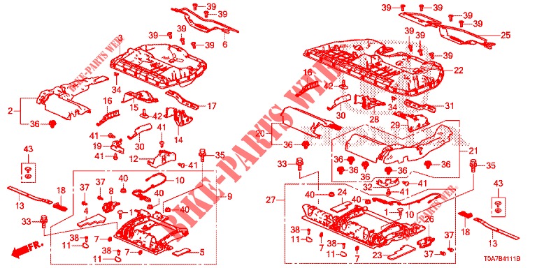COMPONENTI SEDILE POST. (2) per Honda CR-V 2.0 EXCLUSIVE NAVI 5 Porte 6 velocità manuale 2014