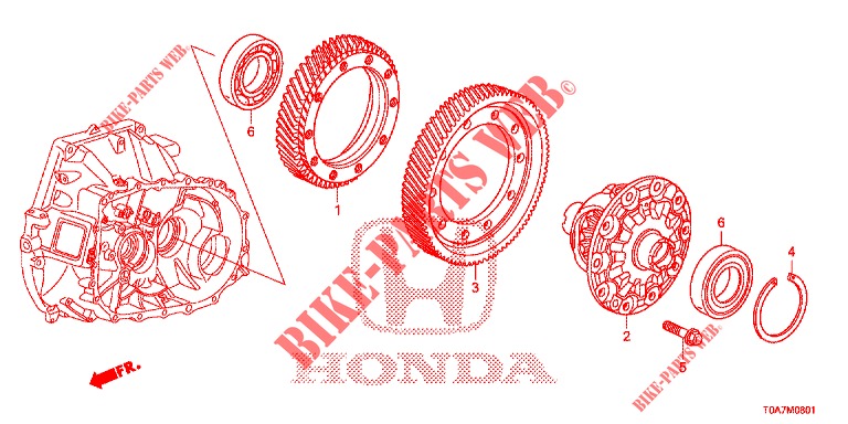 DIFFERENZIALE (2.0L) (4WD) per Honda CR-V 2.0 EXCLUSIVE NAVI 5 Porte 6 velocità manuale 2014