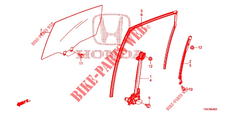 FINESTRE PORTIERE POST./REGOLATORE  per Honda CR-V 2.0 EXCLUSIVE NAVI 5 Porte 6 velocità manuale 2014