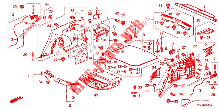 FODERAMENTO LATO POST.(2D)  per Honda CR-V 2.0 EXCLUSIVE NAVI 5 Porte 6 velocità manuale 2014