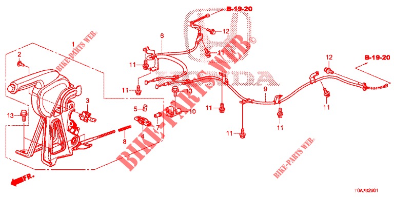 FRENO DI PARCHEGGIO (2.0L) (DIESEL) (LH) per Honda CR-V 2.0 EXCLUSIVE NAVI 5 Porte 6 velocità manuale 2014