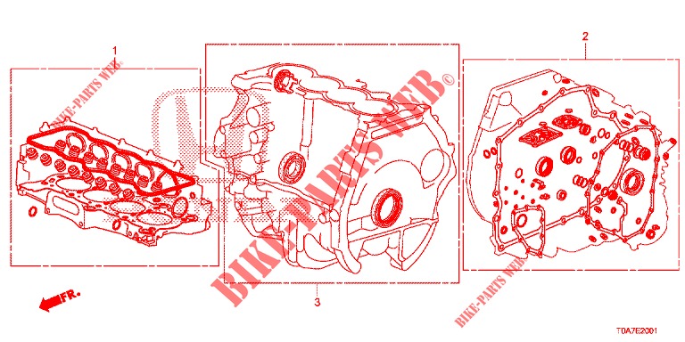 KIT GUARNIZIONE/ ASS. TRASMISSIONE (2.0L) per Honda CR-V 2.0 EXCLUSIVE NAVI 5 Porte 6 velocità manuale 2014