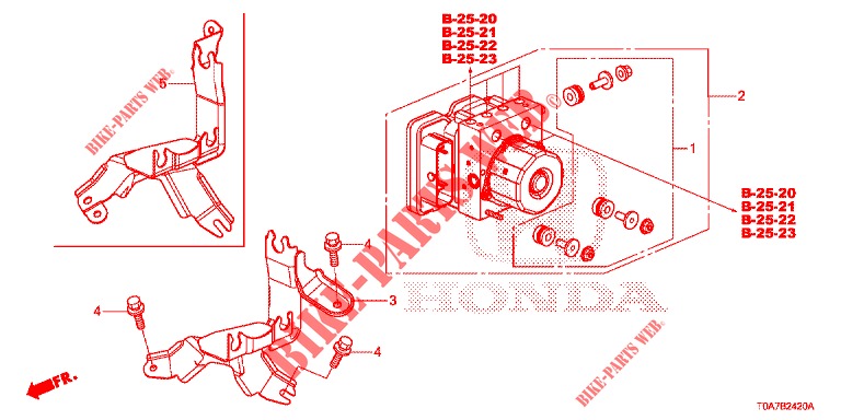 MODULATORE VSA(RH)('00 )  per Honda CR-V 2.0 EXCLUSIVE NAVI 5 Porte 6 velocità manuale 2014