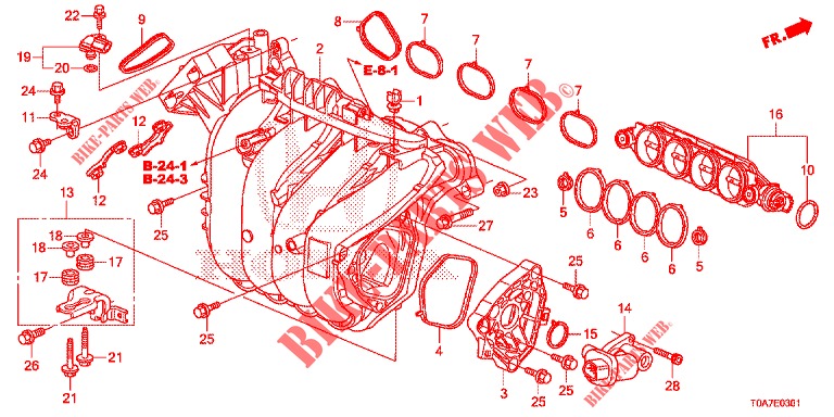 MOLTEPLICE ASPIRAZIONE (2.0L) per Honda CR-V 2.0 EXCLUSIVE NAVI 5 Porte 6 velocità manuale 2014