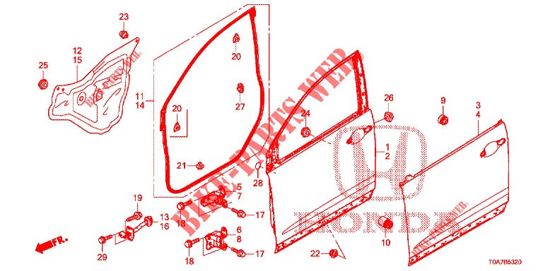 PANNELLI PORTIERE ANT.(2D)  per Honda CR-V 2.0 EXCLUSIVE NAVI 5 Porte 6 velocità manuale 2014