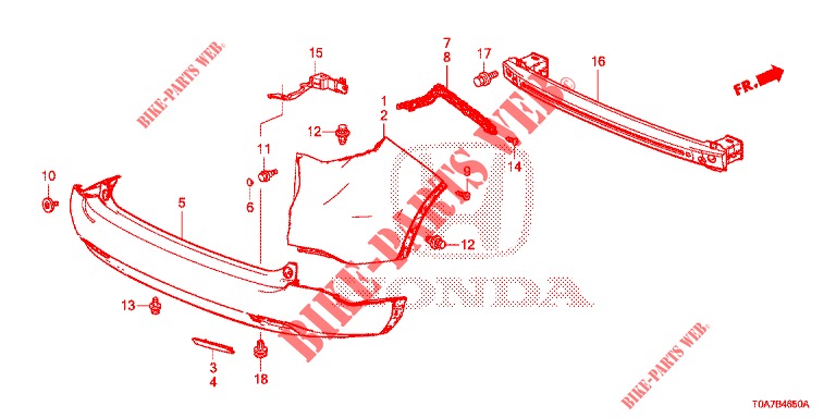 PARAURTI POSTERIORE  per Honda CR-V 2.0 EXCLUSIVE NAVI 5 Porte 6 velocità manuale 2014