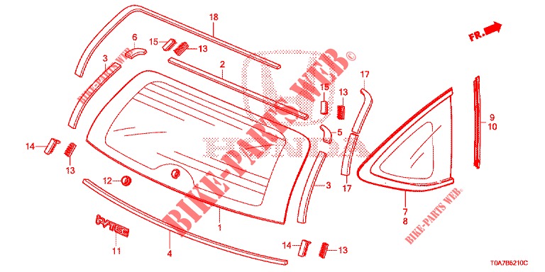 PARAVENTO POSTERIORE/VETRO QUARTIERE  per Honda CR-V 2.0 EXCLUSIVE NAVI 5 Porte 6 velocità manuale 2014