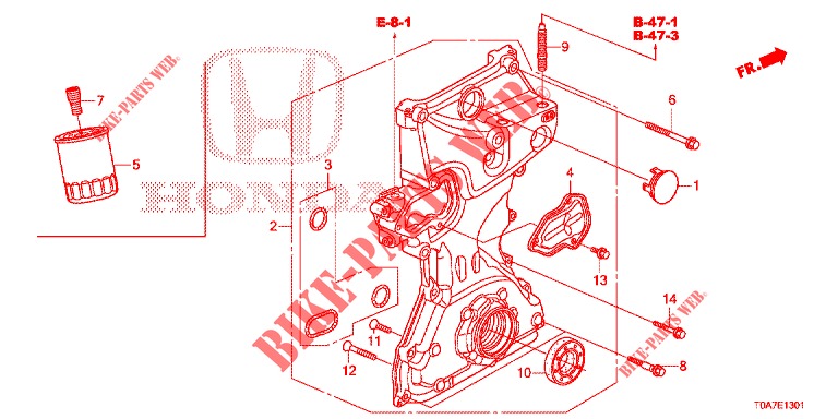 POMPA OLIO (2.0L) per Honda CR-V 2.0 EXCLUSIVE NAVI 5 Porte 6 velocità manuale 2014