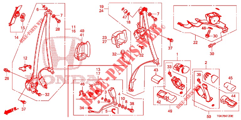 SEDILE ANTERIORE/CINTURE DI SICUREZZA  per Honda CR-V 2.0 EXCLUSIVE NAVI 5 Porte 6 velocità manuale 2014