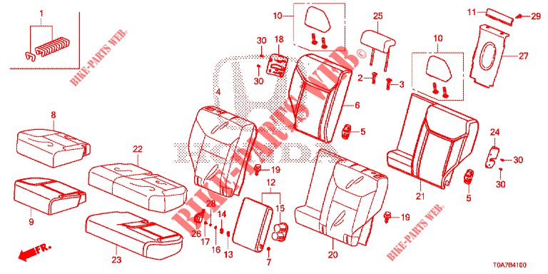 SEDILE POSTERIORE/CINTURA DI SICUREZZA(2D)  per Honda CR-V 2.0 EXCLUSIVE NAVI 5 Porte 6 velocità manuale 2014