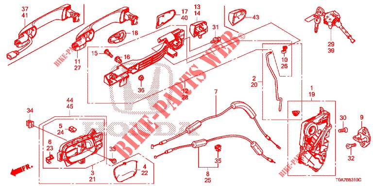 SERRATURE PORTIERE ANT./MANIGLIA ESTERNA  per Honda CR-V 2.0 EXCLUSIVE NAVI 5 Porte 6 velocità manuale 2014