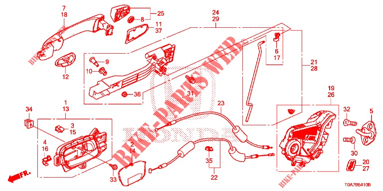 SERRATURE PORTIERE POST./MANIGLIA ESTERNA  per Honda CR-V 2.0 EXCLUSIVE NAVI 5 Porte 6 velocità manuale 2014