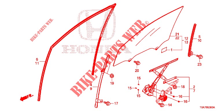 SPORTELLI PORTIERE ANT./REGOLATORE  per Honda CR-V 2.0 EXCLUSIVE NAVI 5 Porte 6 velocità manuale 2014