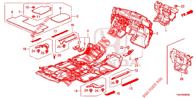 STOINO PAVIMENTO/ISOLATORE  per Honda CR-V 2.0 EXCLUSIVE NAVI 5 Porte 6 velocità manuale 2014