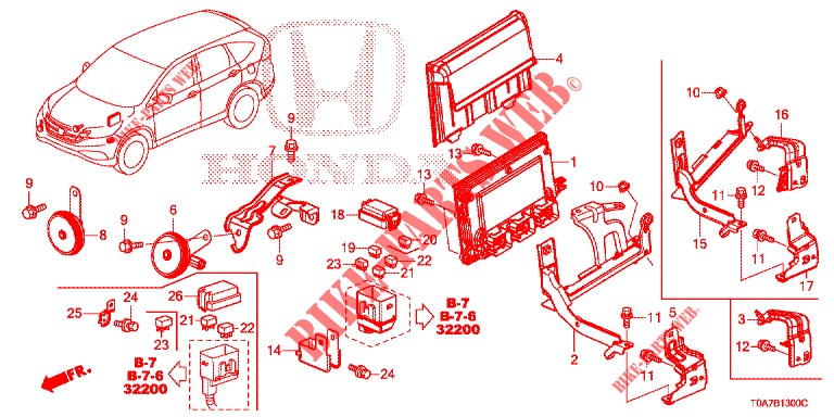 UNITA DI CONTROLLO (COMPARTIMENT MOTEUR) (2.0L) (2.4L) (1) per Honda CR-V 2.0 EXCLUSIVE NAVI 5 Porte 6 velocità manuale 2014
