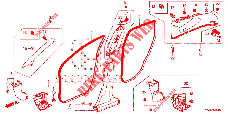 ABBELLIMENTO PILASTRO  per Honda CR-V 2.0 S 5 Porte 6 velocità manuale 2014