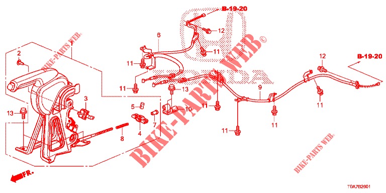 FRENO DI PARCHEGGIO (2.0L) (DIESEL) (LH) per Honda CR-V 2.0 S 5 Porte 6 velocità manuale 2014