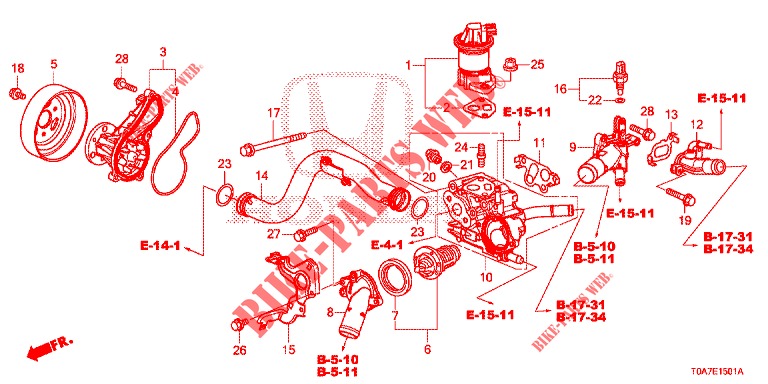 POMPA ACQUA/TERMOSTATO (2.0L) per Honda CR-V 2.0 S 5 Porte 6 velocità manuale 2014