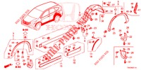 ABBELLIMENTO DAVANZALE LATO/PROTETTORE  per Honda CR-V 2.0 S 5 Porte 5 velocità automatico 2014